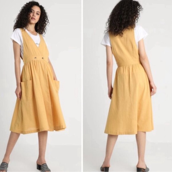 Free People Diana Cotton Apron Dress size M - Picture 2 of 5